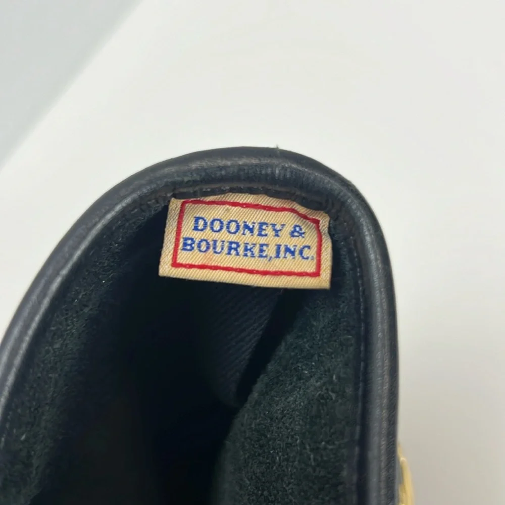 Vintage Dooney & Bourke Black All Weather Leather Pebbled Tote Gold Hardware - Picture 11 of 15